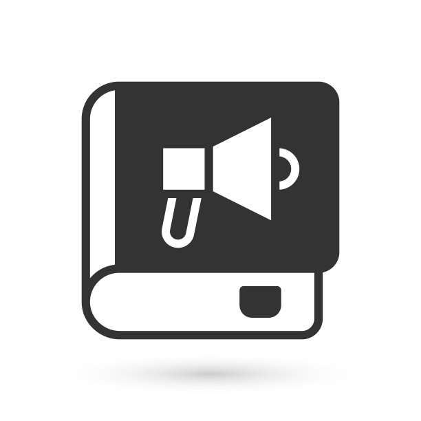 灰色的书图标孤立在白色的背景。向量图片下载