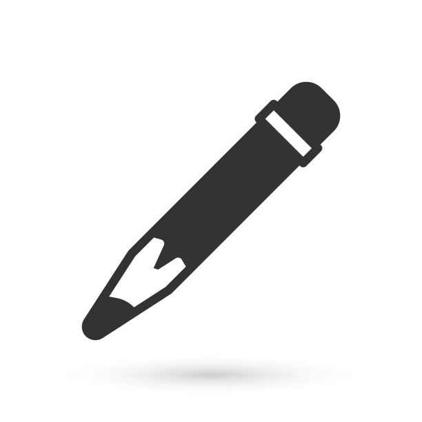灰色铅笔与橡皮图标隔离在白色背景。绘画和教育工具。学校办公室的象征。向量图片下载
