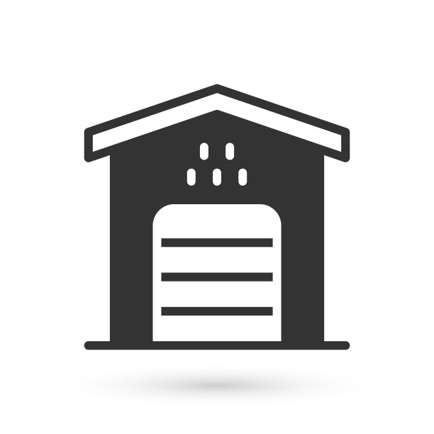 灰色车库出租车图标孤立在白色背景。向量图片下载