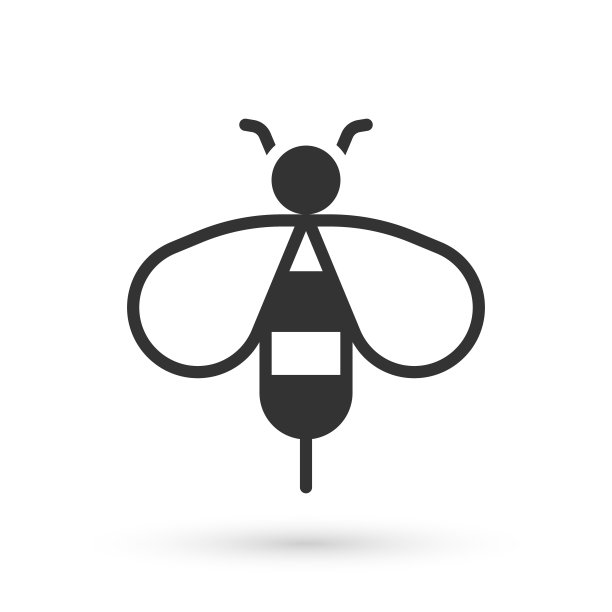 灰色蜜蜂图标孤立在白色背景。甜蜜的天然食品。有翅膀象征的蜜蜂或apis。飞行昆虫。向量图片下载