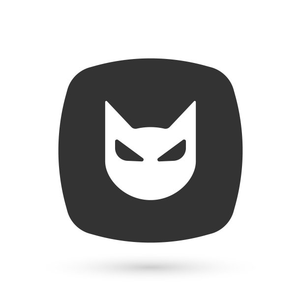 灰色黑猫图标孤立在白色背景。快乐的万圣节派对。向量图片下载