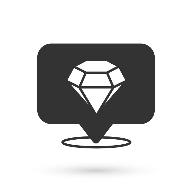 灰色钻石图标孤立在白色背景。首饰的象征。宝石石头。向量图片下载