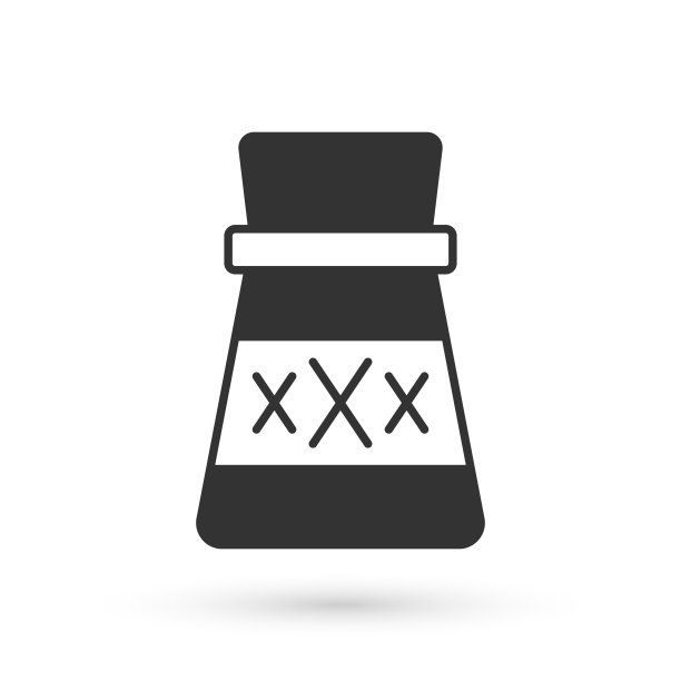 灰色瓶子与药水图标隔离在白色背景。装有魔药的烧瓶。快乐的万圣节派对。向量图片下载