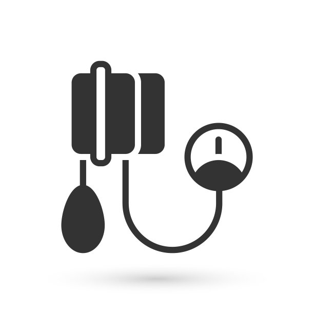 灰色血压图标隔离在白色背景。向量图片下载