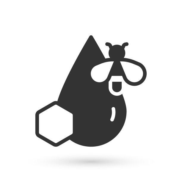 灰色蜜蜂和蜂巢图标孤立在白色背景。蜂蜜的细胞。有翅膀象征的蜜蜂或apis。飞行昆虫。甜蜜的天然食品。向量图片下载