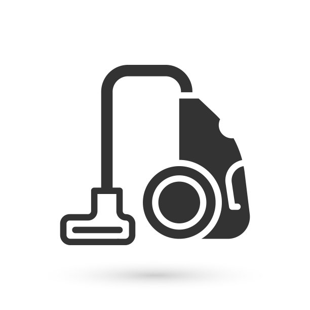灰色真空吸尘器图标隔离在白色背景。向量图片下载