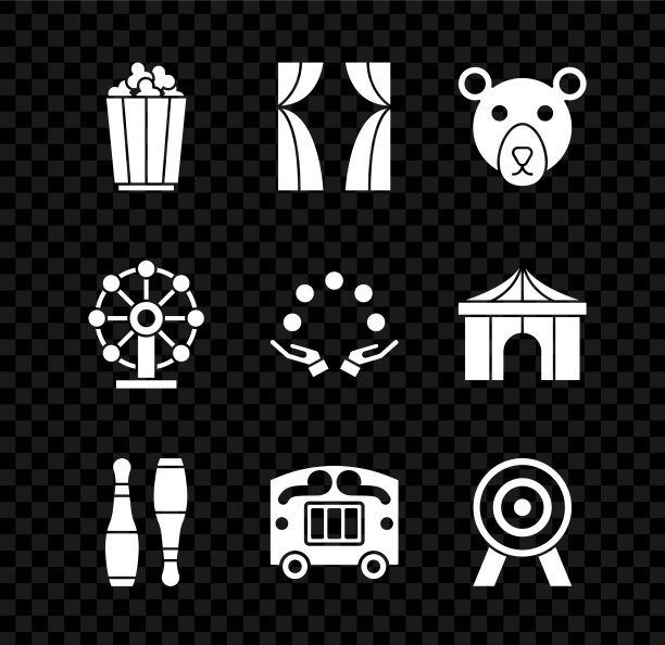 把爆米花放在盒子里，马戏团幕布升起熊图片下载