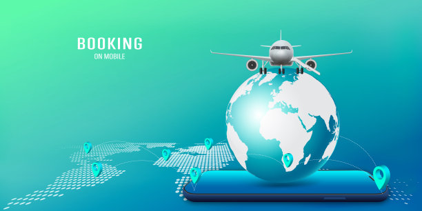 旅行移动应用程序，旅行在线预订网站或智能手机作为旅行，交通和旅程的概念，矢量插图。图片下载