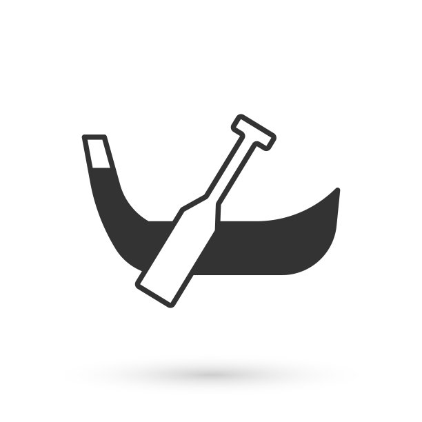 灰色贡多拉船意大利威尼斯图标孤立在白色背景。旅游划船交通浪漫。向量图片下载