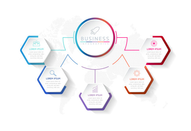 矢量插图，信息图形设计，模板，营销，信息，有5个选项或步骤图片下载