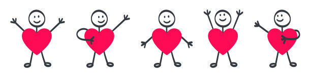 心人手绘人物。心灵与情感。矢量图图片下载