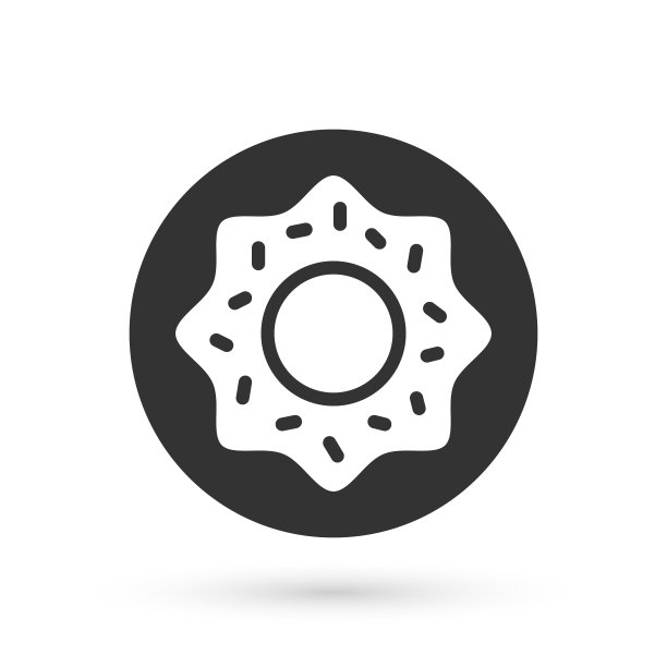 灰色甜甜圈与甜釉图标孤立在白色背景。向量图片下载