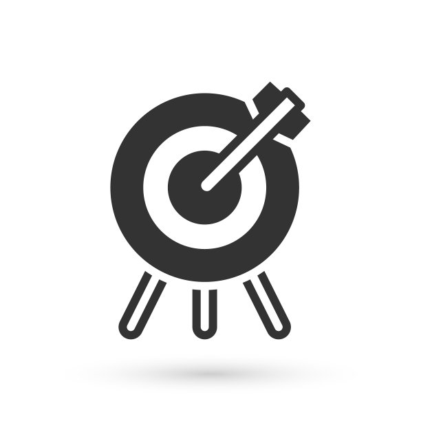 灰色目标财务目标概念图标孤立在白色背景。象征目标成就，成功。向量图片下载