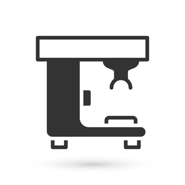 灰色咖啡机图标孤立在白色背景。向量图片下载