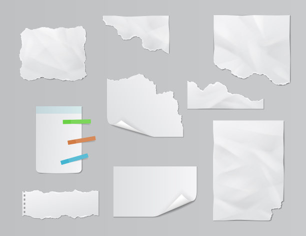白色的撕掉的纸记录了纸张和纸条图片下载