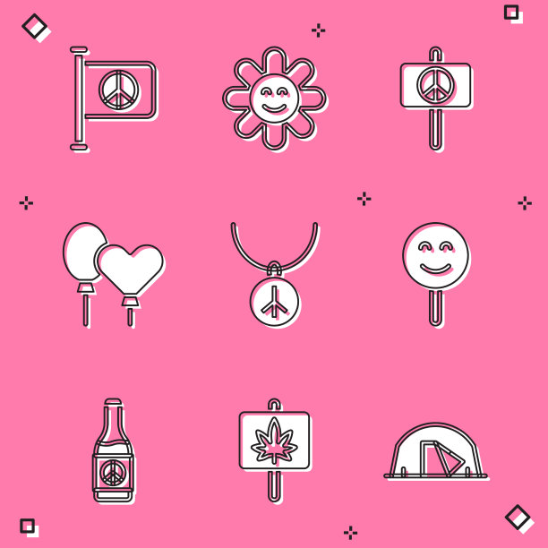 设国旗和平花和平气球项链图片下载