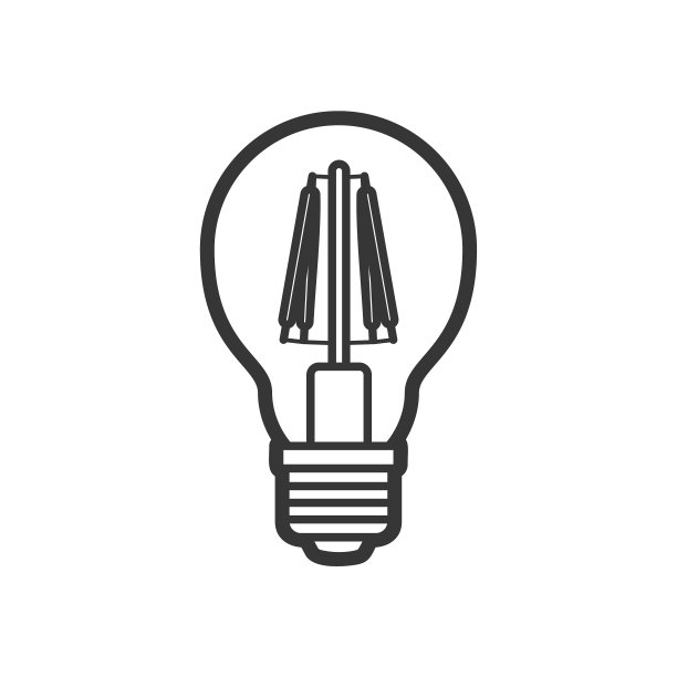LED灯泡轮廓图标图片下载