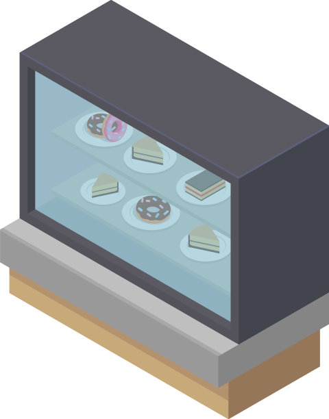 等距咖啡馆展示图片下载