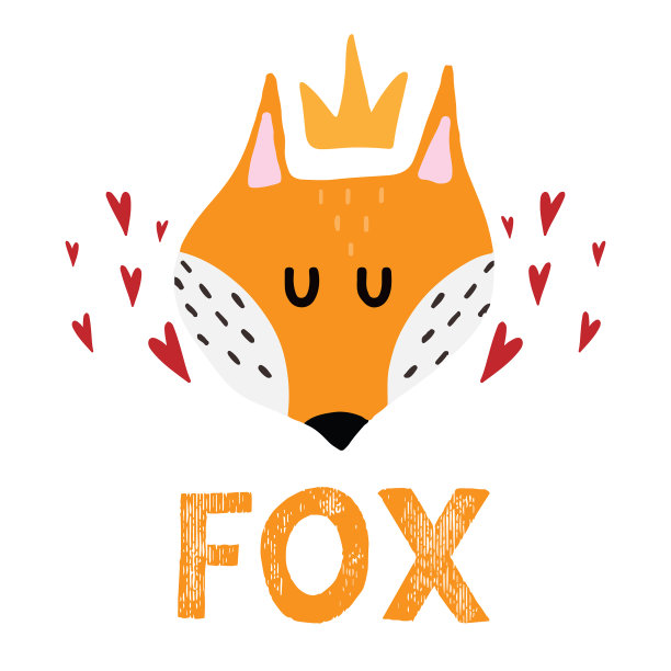 孩子们手绘了一只红狐图片下载