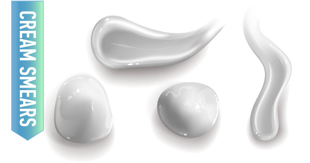 设置现实的化妆品霜涂抹皮肤护理图片下载