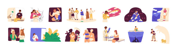 有不同恐惧症和恐惧的人图片下载