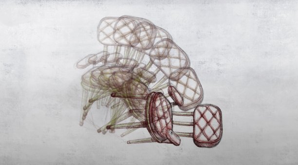 悲伤孤独抑郁孤独概念，超现实绘画，概念艺术，漂浮的椅子图片下载