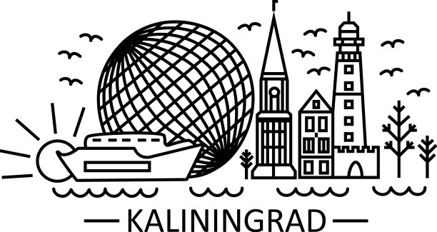 加里宁格勒线条，黑色在白色上图片下载