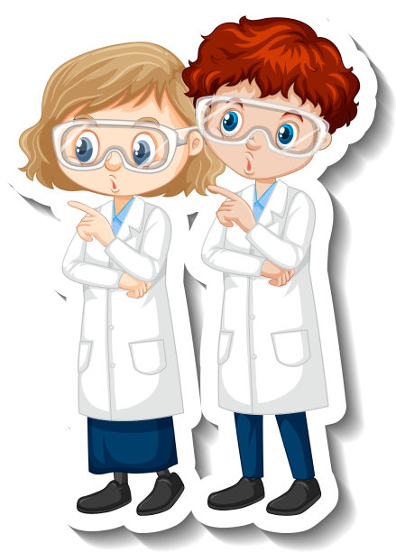 有几个科学家的卡通人物贴纸图片下载