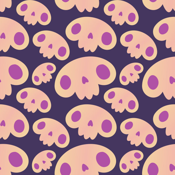 无缝模式的头骨与牙齿在图片下载