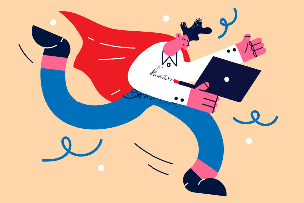 商人超级英雄和遥远的工作概念图片下载