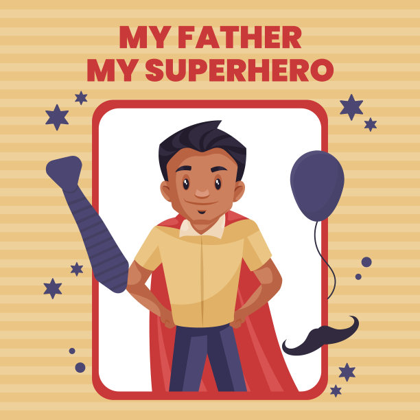 我的父亲我的超级英雄横幅设计图片下载