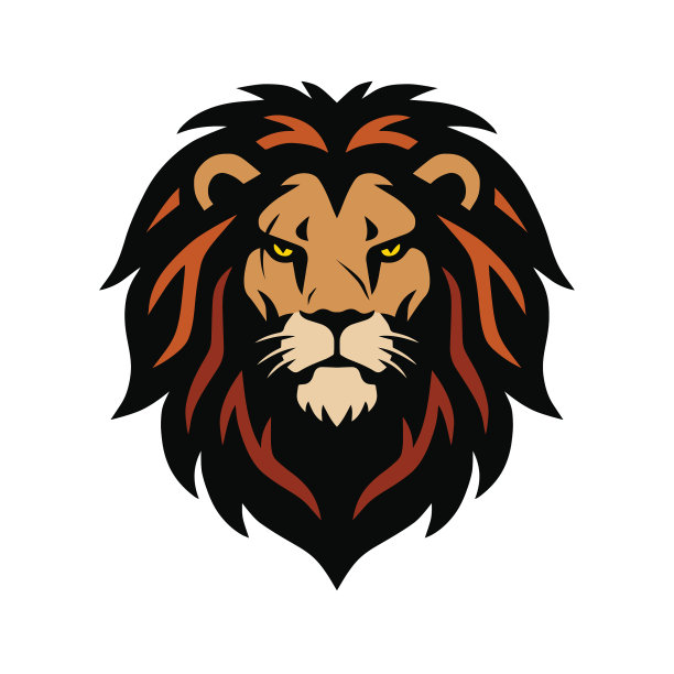狮子头运动吉祥物标志设计图片下载