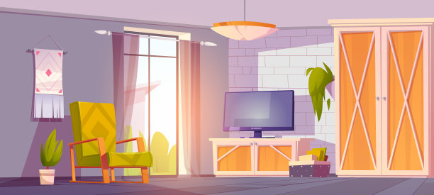 简约风格的生态乡村室内客厅图片下载