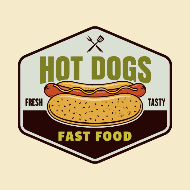 快餐店的热狗菜单五彩缤纷图片下载