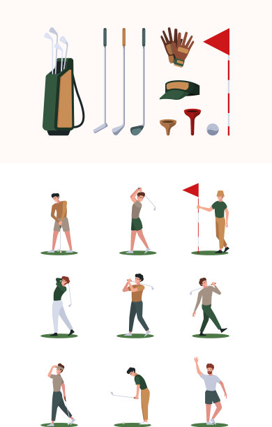 高尔夫人物运动健康活动白色图片下载