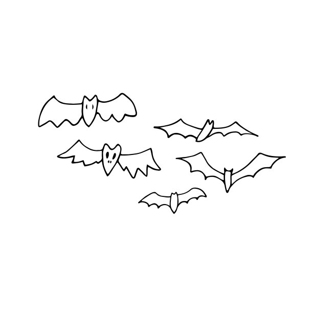 涂鸦万圣节蝙蝠集合图片下载