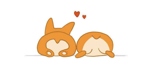 柯基犬后视镜两只有趣的小狗速写图片下载