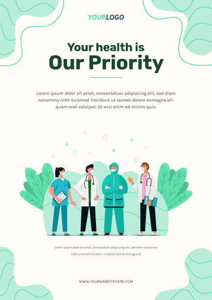 海报模板人物与医疗装备图片下载