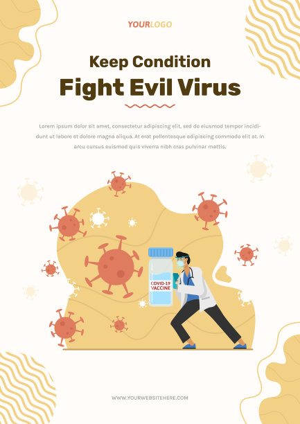传单模板与医生对抗病毒图片下载