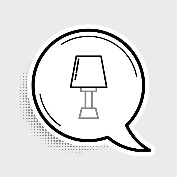 线条台灯图标孤立在灰色背景上。彩色轮廓概念。向量图片下载