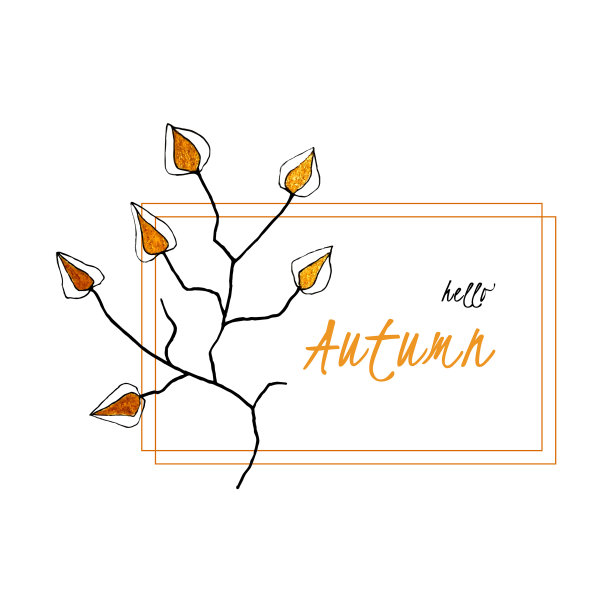 横幅你好秋天与涂鸦字母图片下载