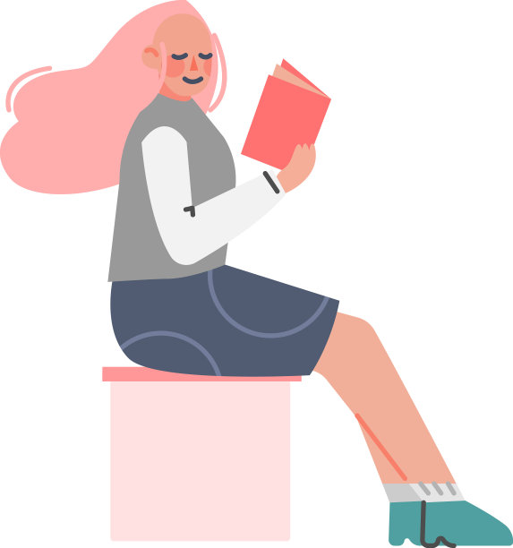 粉色头发的少女穿着休闲装坐着图片下载