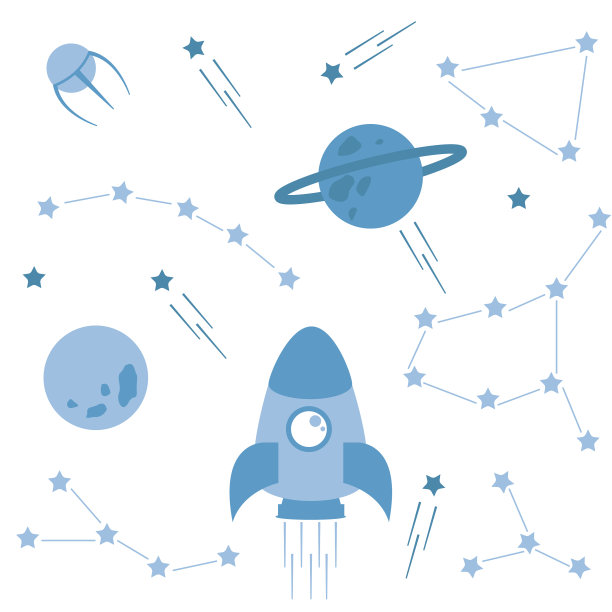 设置与航天、火箭和相关的元素图片下载