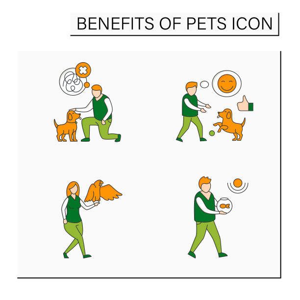 宠物的好处颜色图标设置图片下载
