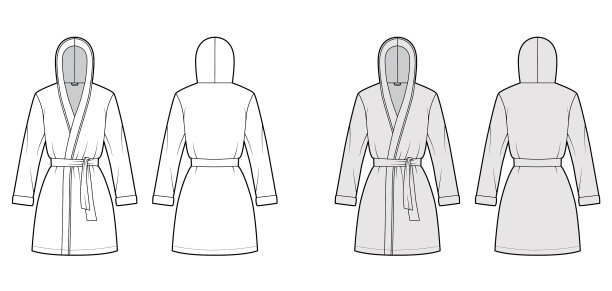 连帽浴衣睡袍技术时尚图片下载