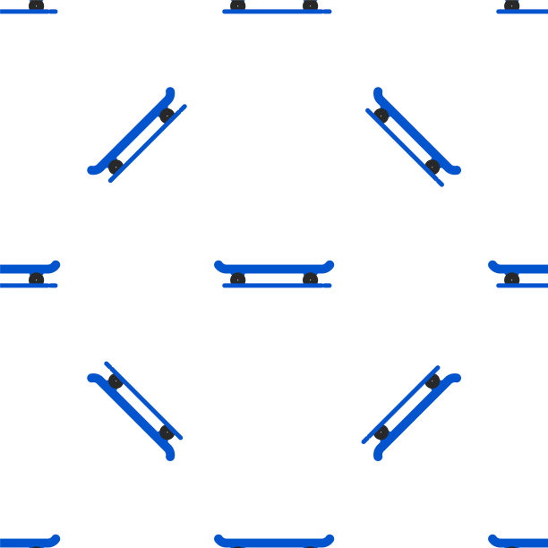 线条滑板图标隔离无缝模式的白色背景。极限运动。运动设备。彩色轮廓概念。向量图片下载