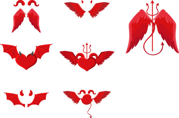 魔鬼和天使的设计元素图片下载