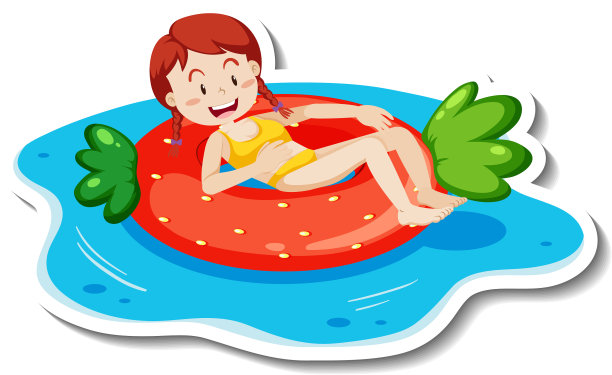 贴纸模板上躺着一个十几岁的女孩图片下载