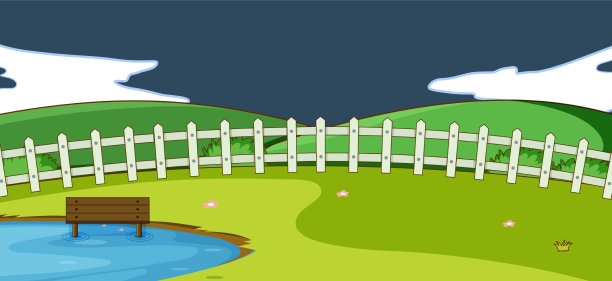 空旷的公园夜景，简约的风格图片下载