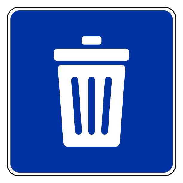 垃圾桶和路标图片下载